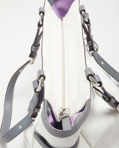 Coach White & Grey Tote Bag