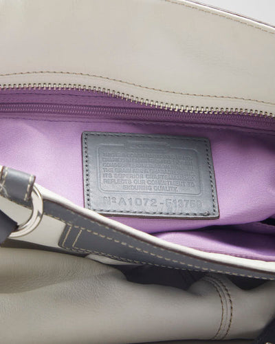 Coach White & Grey Tote Bag