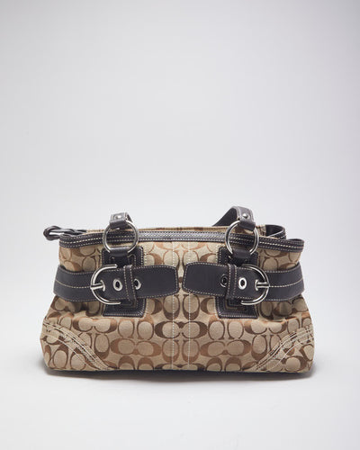 Coach Brown Canvas Monogram Handbag