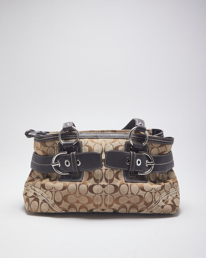 Coach Brown Canvas Monogram Handbag