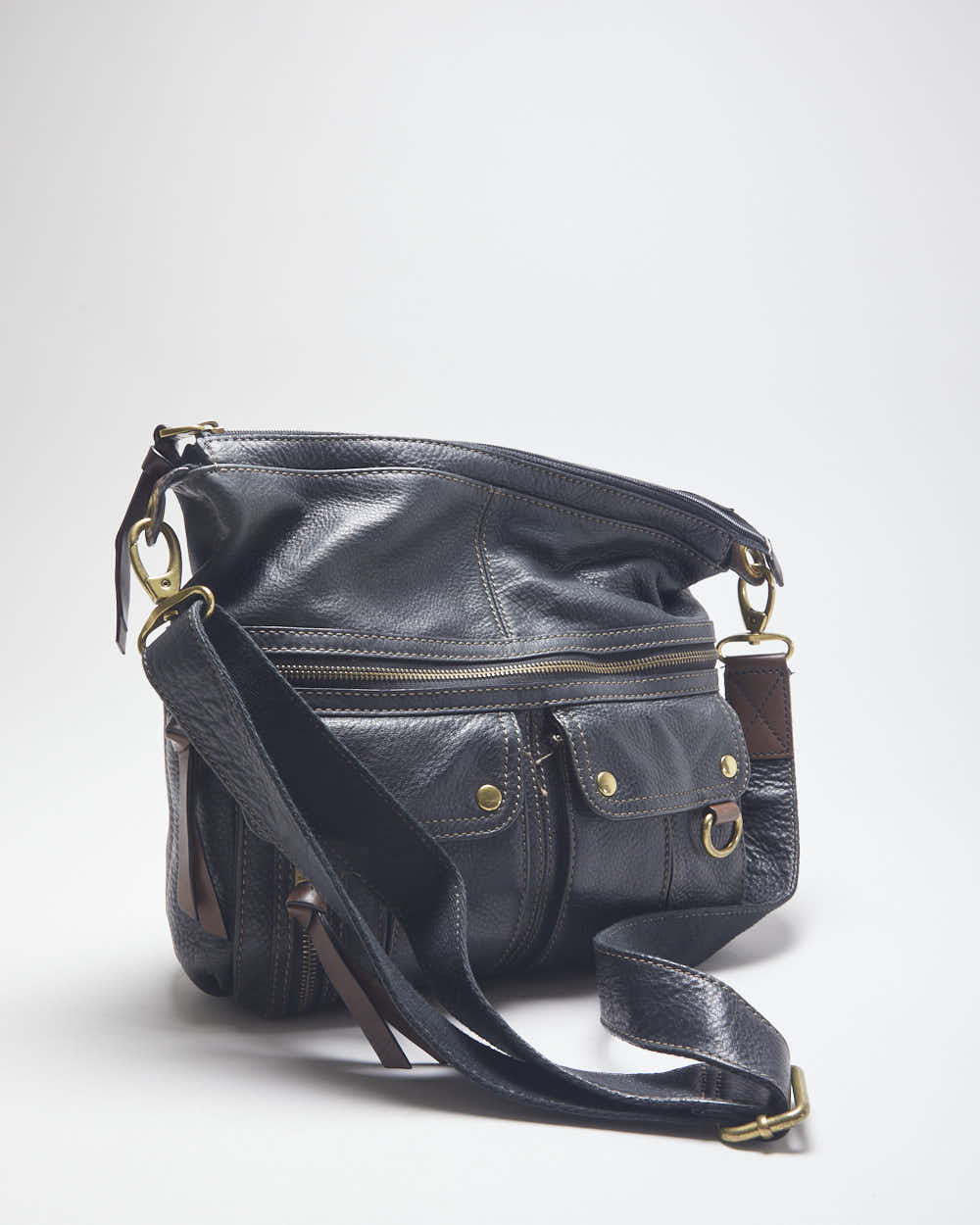 Fossil Black Leather Cross-body Bag