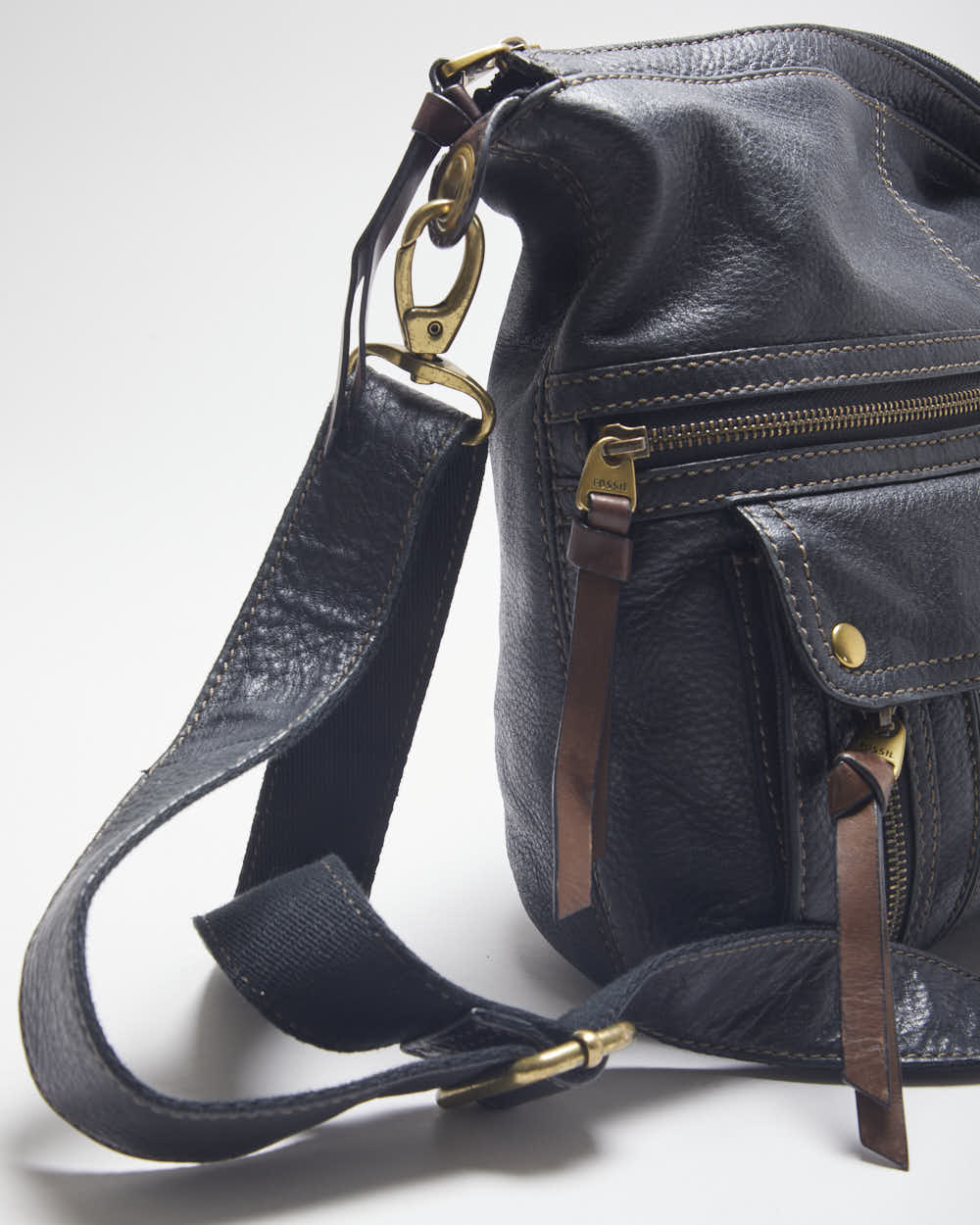 Fossil Black Leather Cross-body Bag