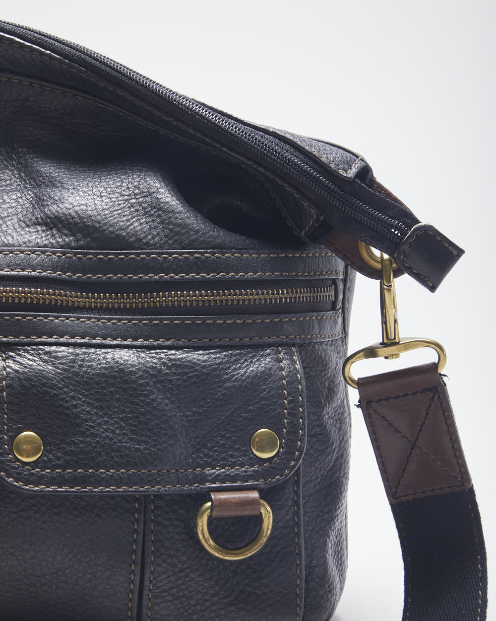 Fossil Black Leather Cross-body Bag