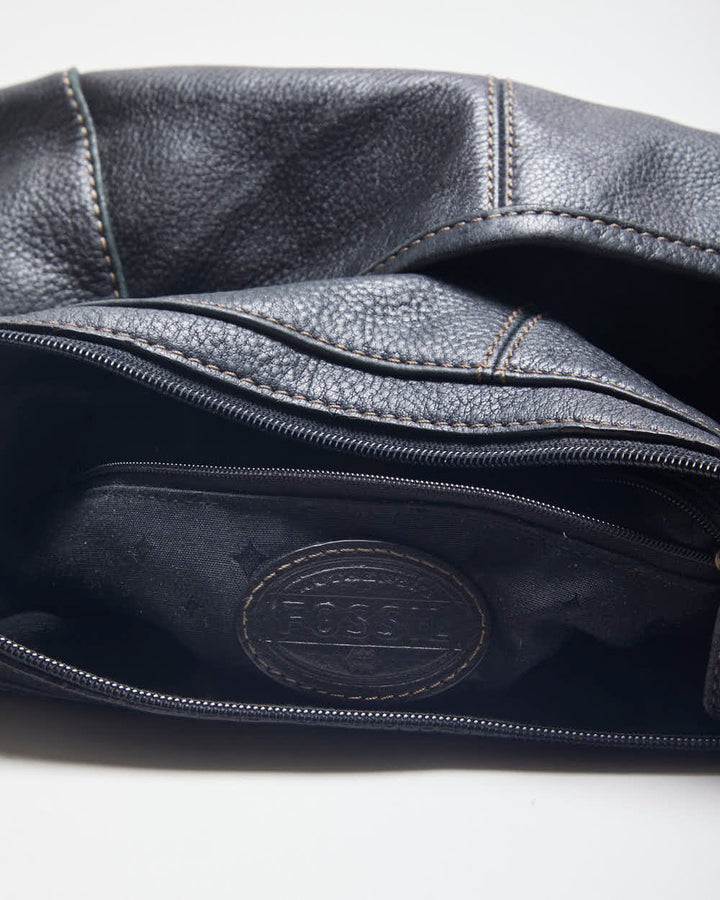 Fossil Black Leather Cross-body Bag