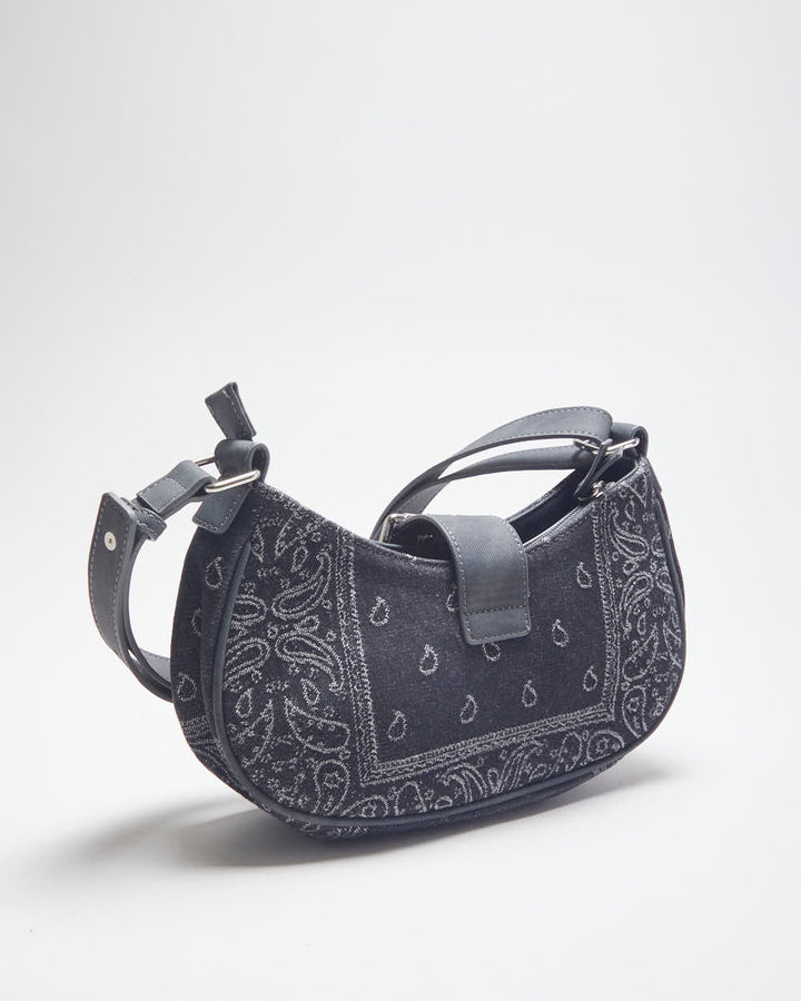 Y2k 00s Paisley Pattern Studded Mini Shoulder Bag
