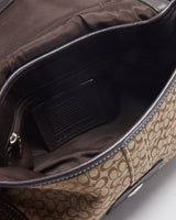 Coach Brown Leather Monogram Mini Handbag