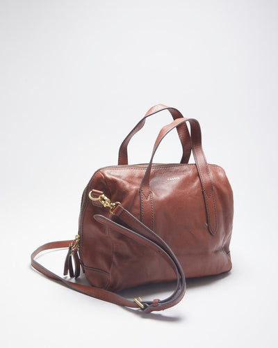 Zac Fossil Brown Leather Cross-body Bag