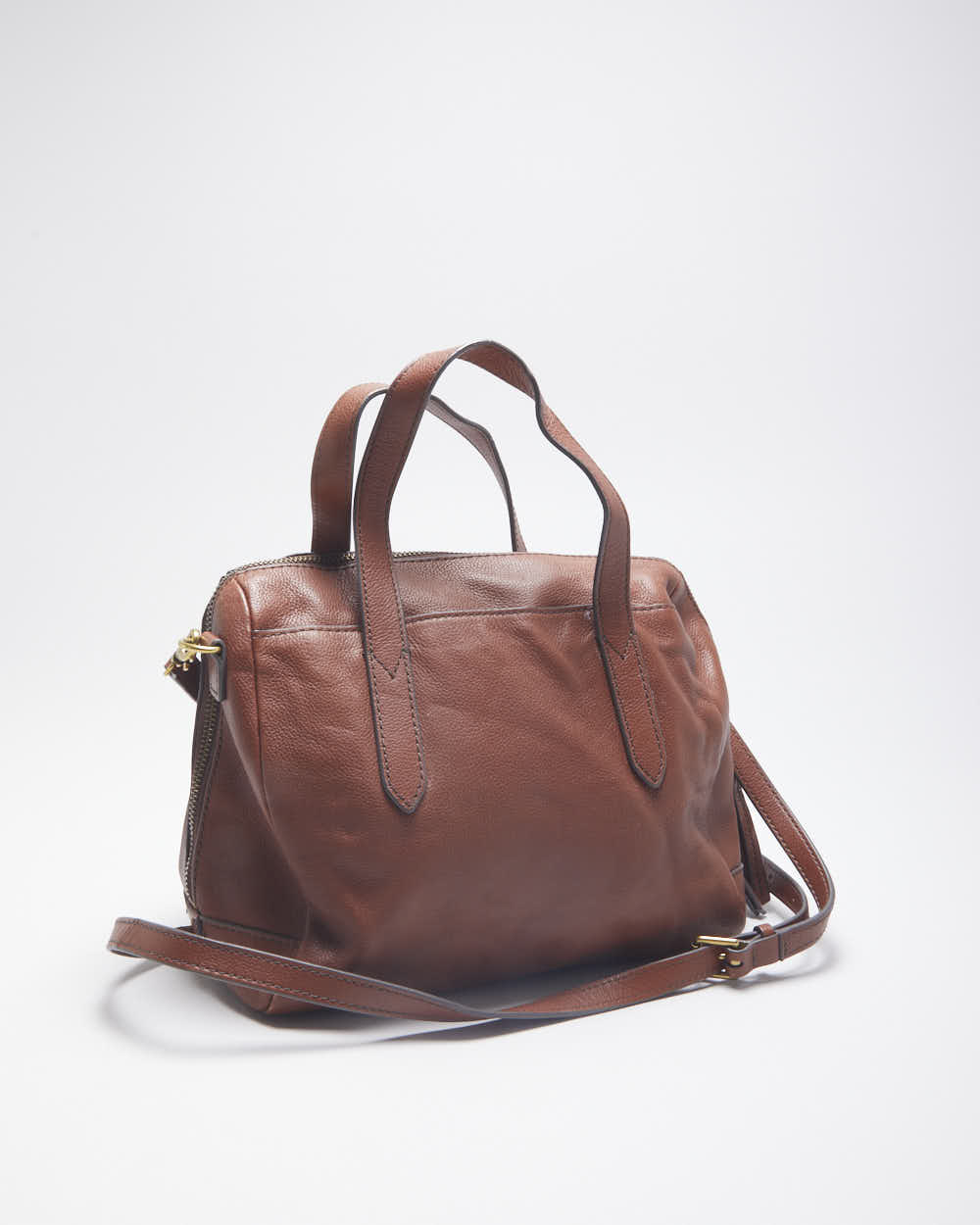 Zac Fossil Brown Leather Cross-body Bag