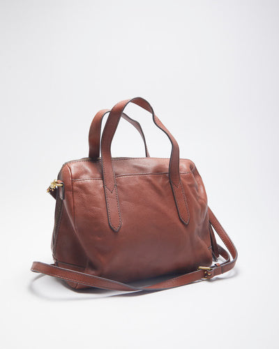 Zac Fossil Brown Leather Cross-body Bag