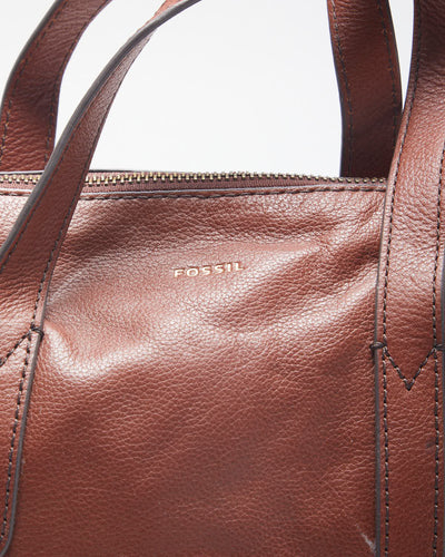 Zac Fossil Brown Leather Cross-body Bag