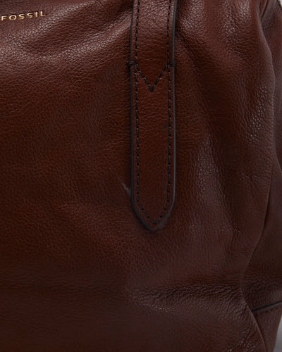 Zac Fossil Brown Leather Cross-body Bag