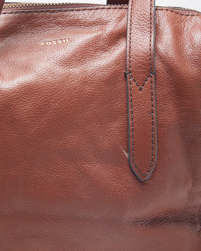 Zac Fossil Brown Leather Cross-body Bag