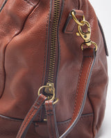 Zac Fossil Brown Leather Cross-body Bag