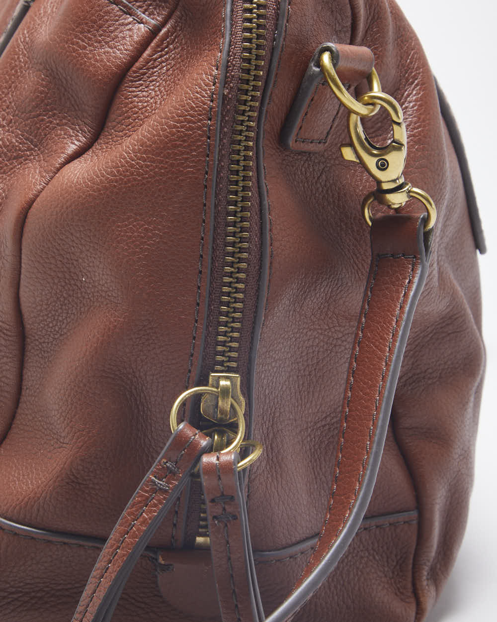Zac Fossil Brown Leather Cross-body Bag