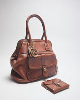 Vintage Coach Brown Leather Handbag &amp; PUrse