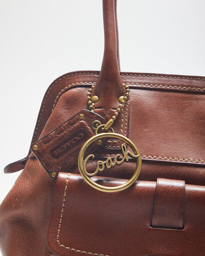 Vintage Coach Brown Leather Handbag & PUrse