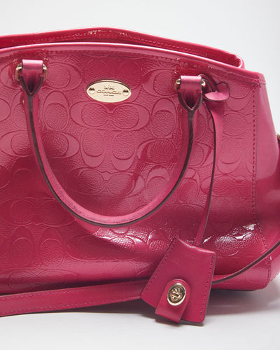 Vintage Y2K Coach Pink Monogram Leather Handbag