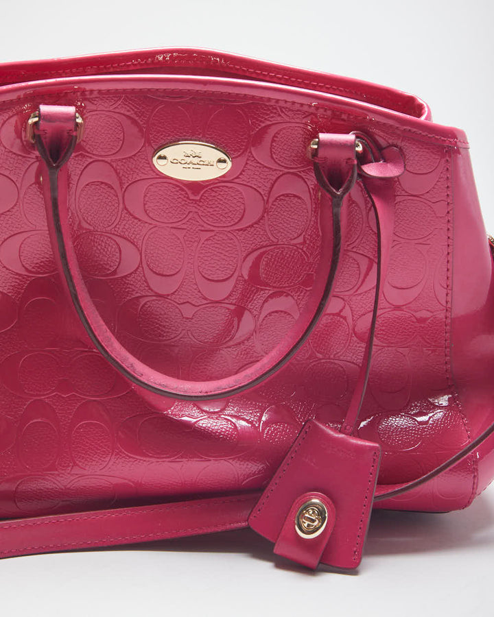 Vintage Y2K Coach Pink Monogram Leather Handbag
