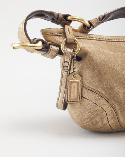 Coach Gold Leather Mini Handbag