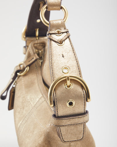 Coach Gold Leather Mini Handbag