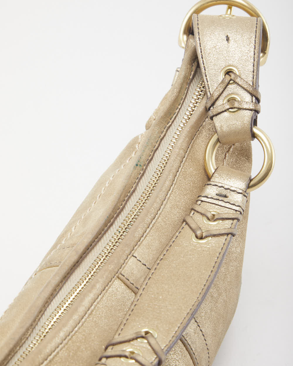 Coach Gold Leather Mini Handbag