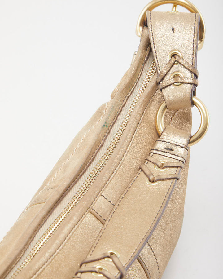 Coach Gold Leather Mini Handbag