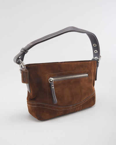 Coach Brown Suede Mini Handbag