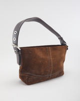 Coach Brown Suede Mini Handbag