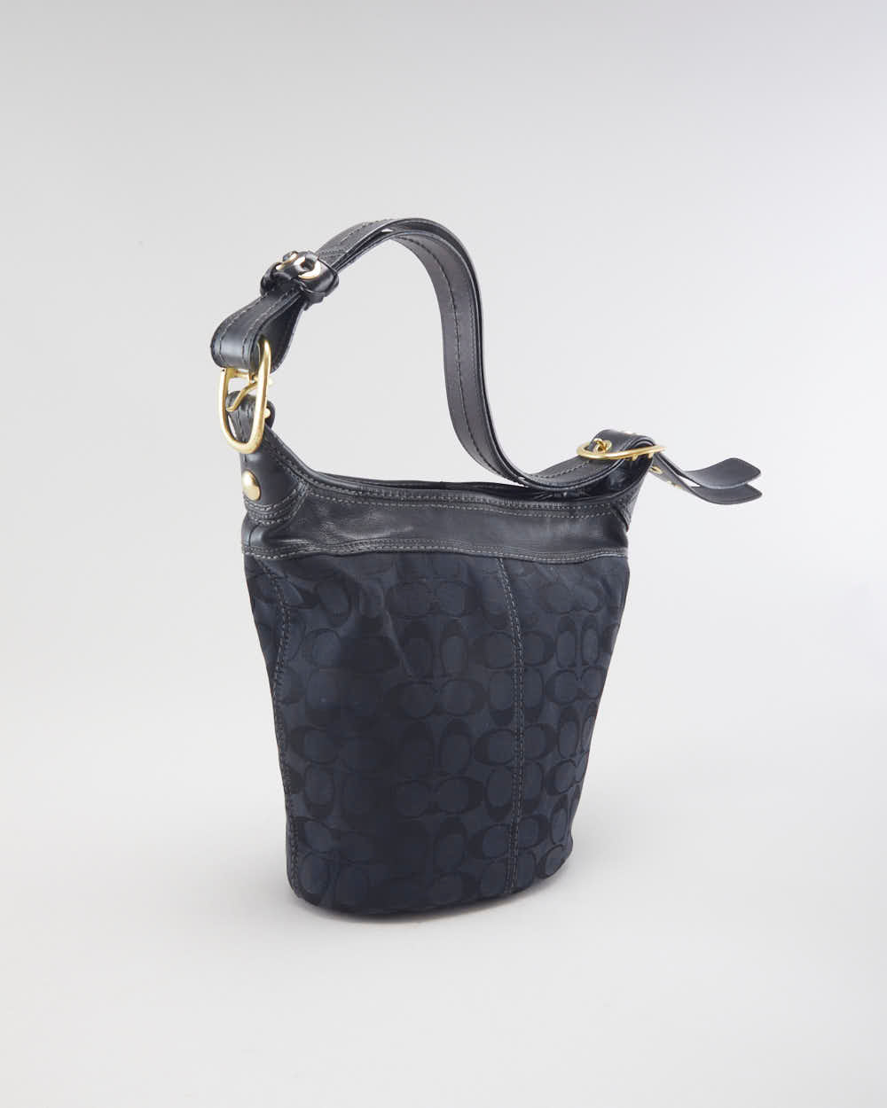 Coach Monogram Black Bucket Handbag