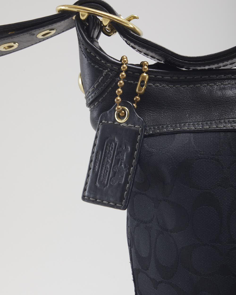 Coach Monogram Black Bucket Handbag