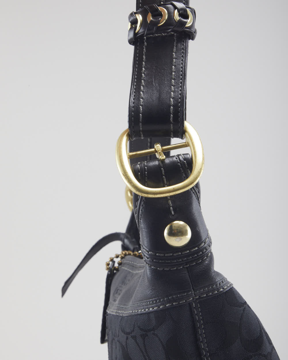 Coach Monogram Black Bucket Handbag