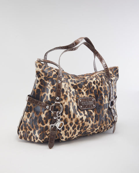 Y2k 00s Guess Leopard Print Handbag