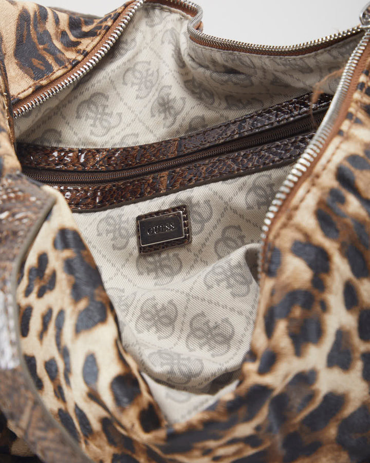 Y2k 00s Guess Handtasche mit Leopardenmuster – Rokit