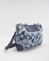 Coach Monogram Blue Shoulder Bag