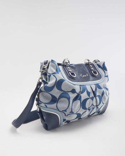 Coach Monogram Blue Shoulder Bag