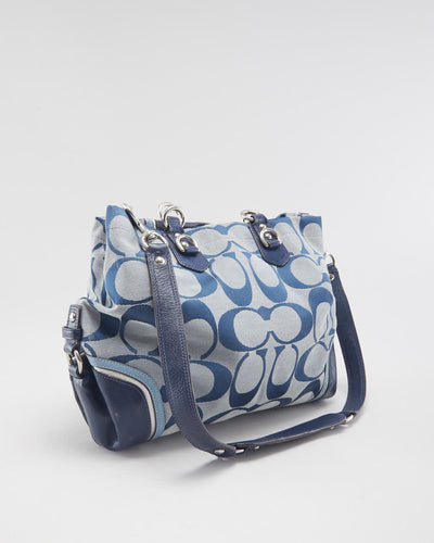 Coach Monogram Blue Shoulder Bag