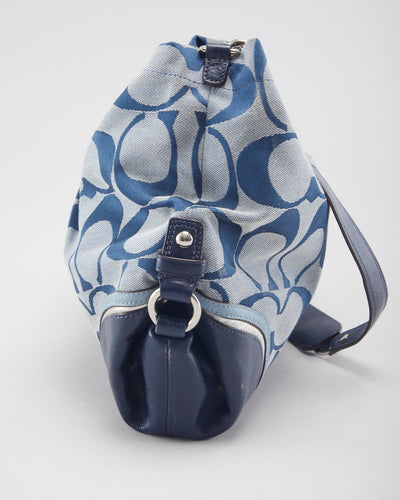 Coach Monogram Blue Shoulder Bag