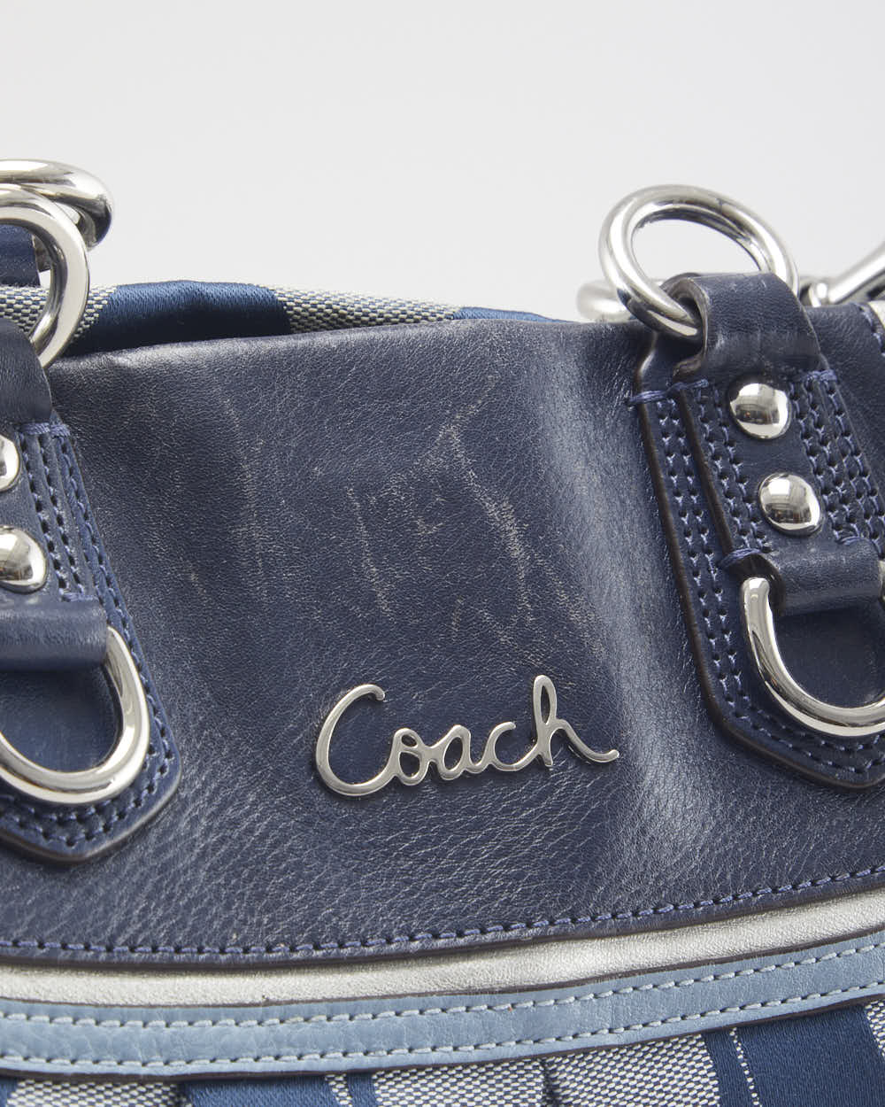 Coach Monogram Blue Shoulder Bag