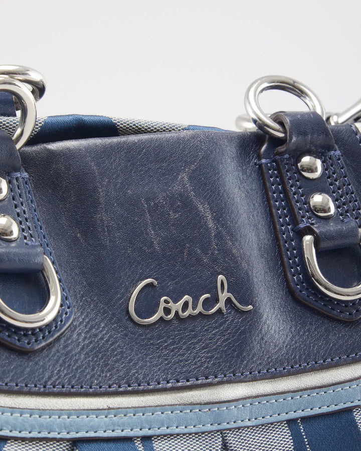 Coach Monogram Blue Shoulder Bag
