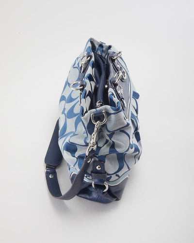 Coach Monogram Blue Shoulder Bag