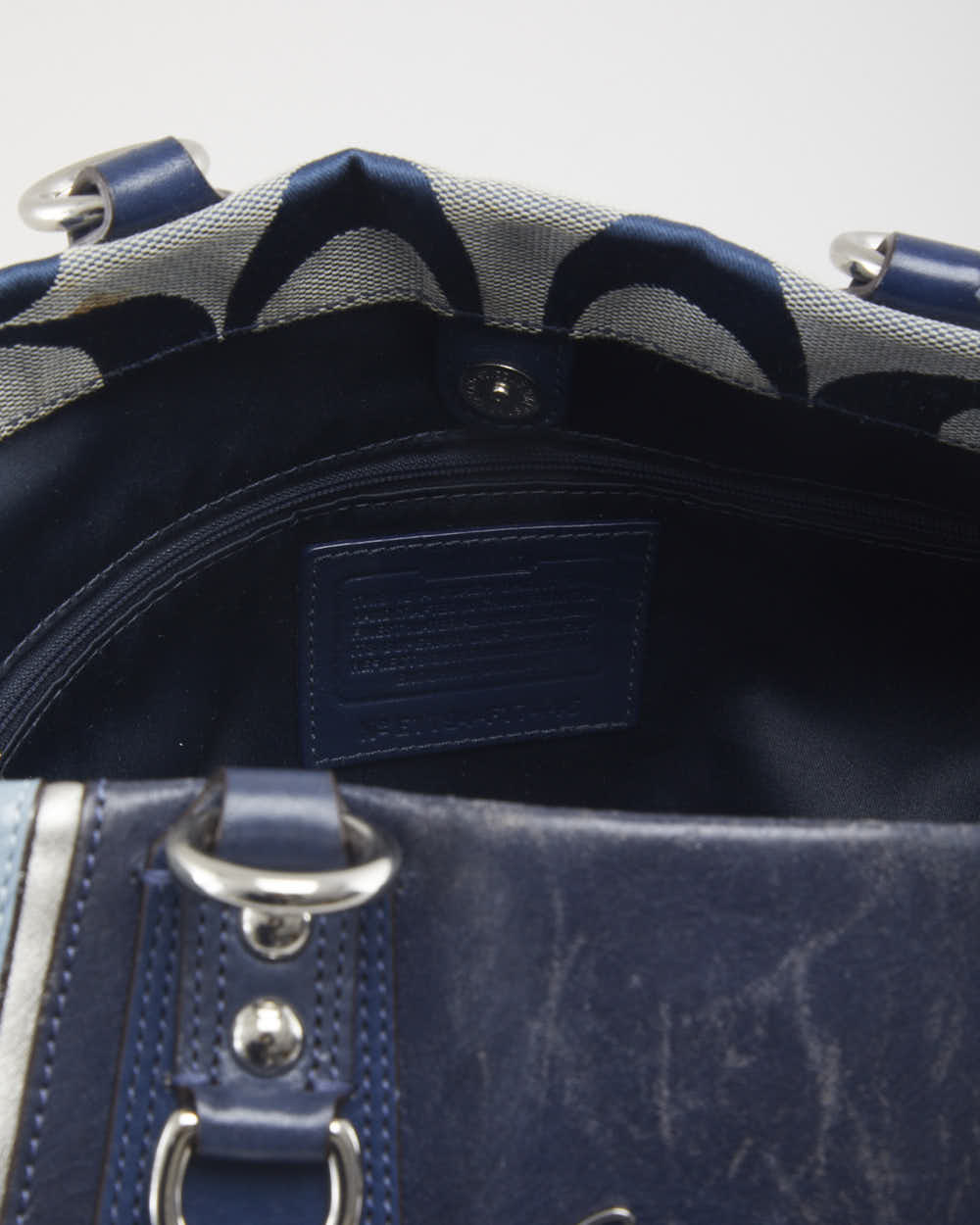 Coach Monogram Blue Shoulder Bag