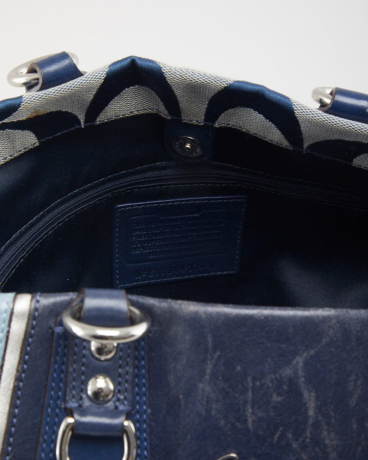 Coach Monogram Blue Shoulder Bag