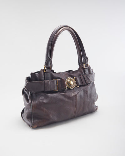 Vintage Burberry Brown Leather Handbag & Purse