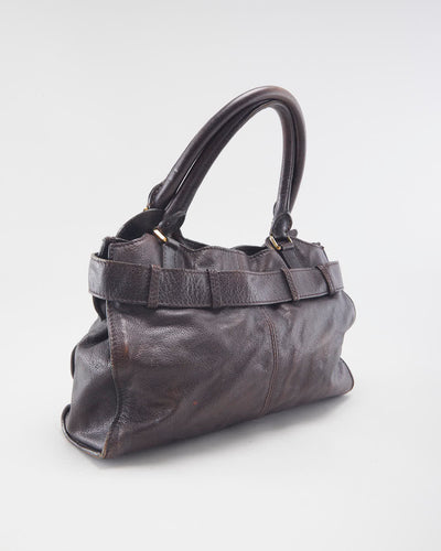 Vintage Burberry Brown Leather Handbag & Purse