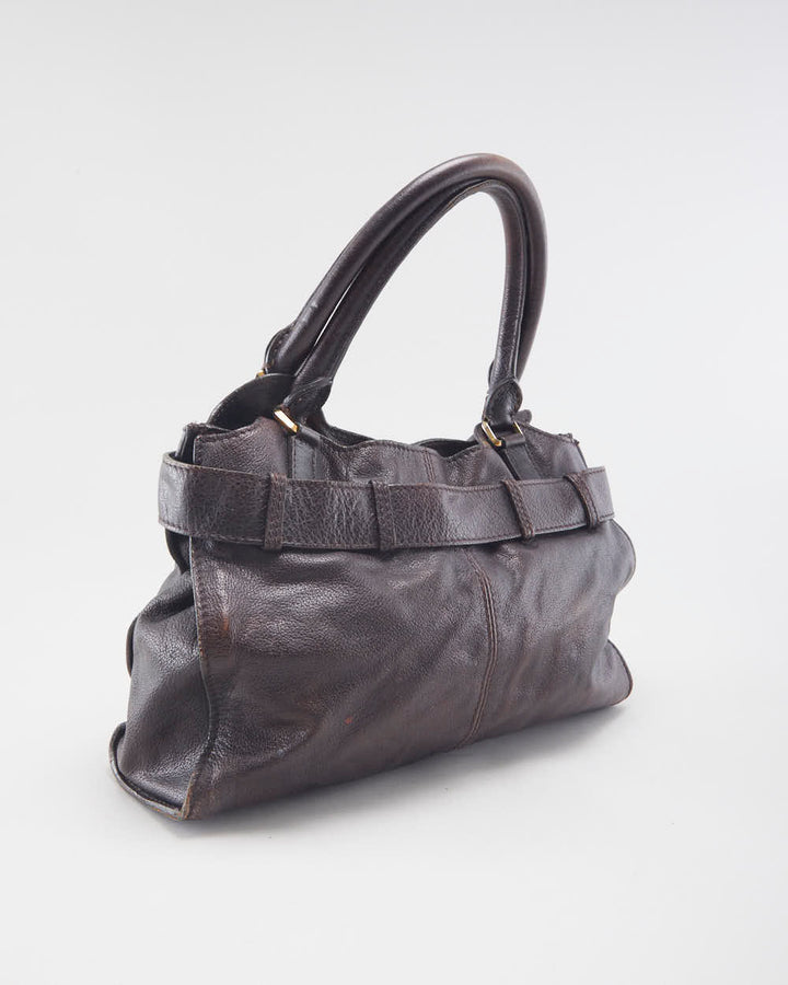 Vintage Burberry Brown Leather Handbag & Purse
