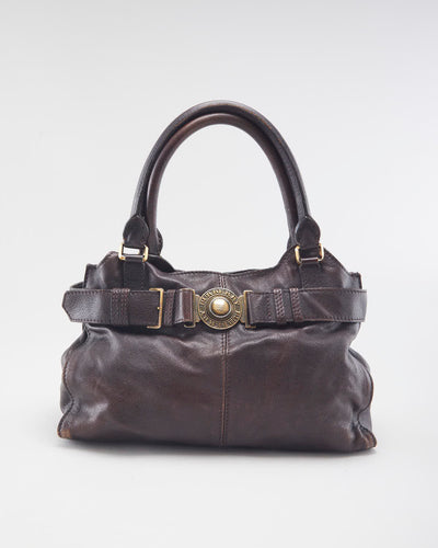 Vintage Burberry Brown Leather Handbag & Purse