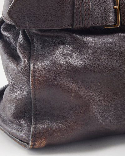 Vintage Burberry Brown Leather Handbag & Purse