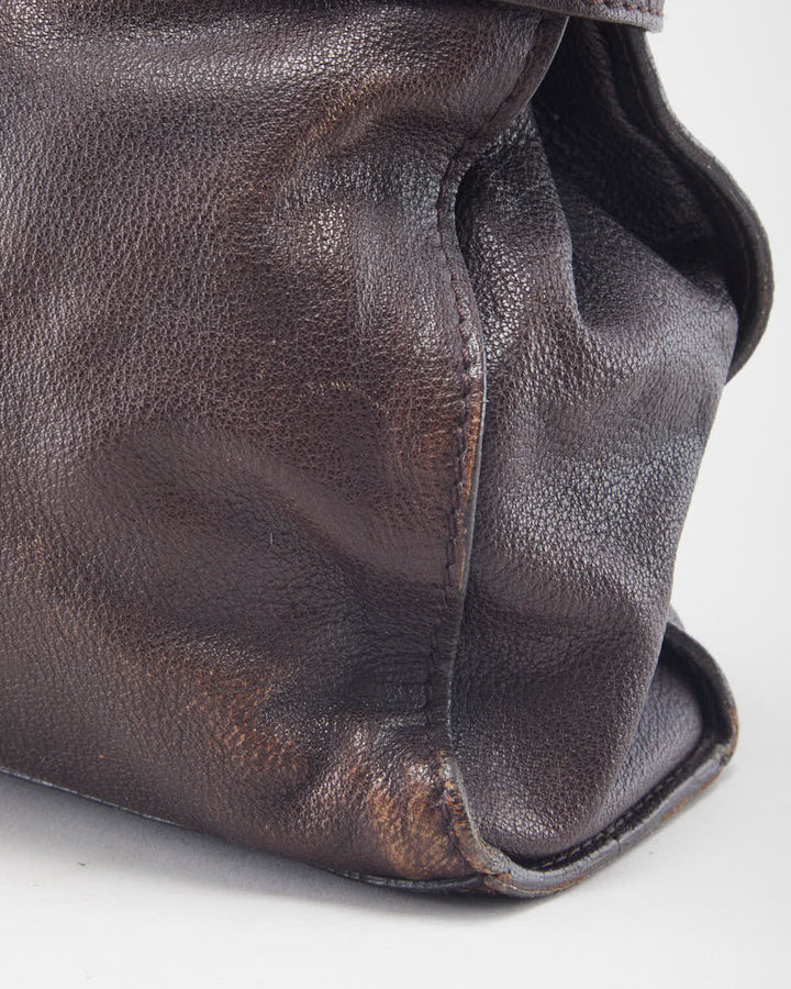 Vintage Burberry Brown Leather Handbag & Purse