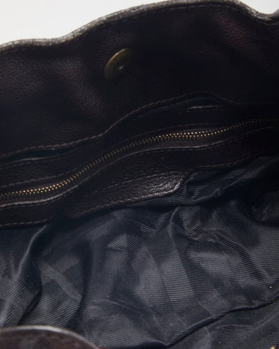 Vintage Burberry Brown Leather Handbag & Purse