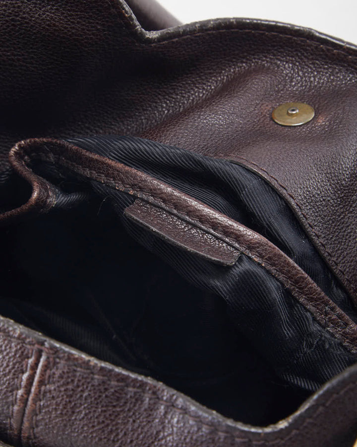 Vintage Burberry Brown Leather Handbag & Purse